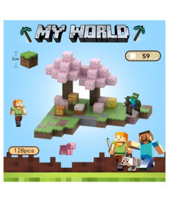 ساختنی مغناطیسی 128 تکه مای ورلد مدل ماینکرفت کد 002